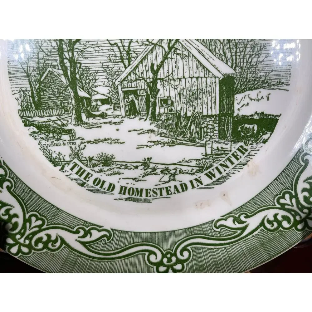 Vintage Currier and Ives The Old Homestead in Winter Collection 10